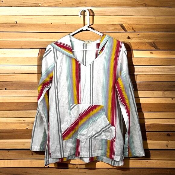 Southern Spirit Women’s M Cotton Pullover Poncho Long Sleeve Hoodie Lightweight - Picture 1 of 5